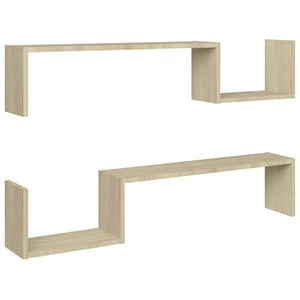 

Vidaxl Wall Shelf 2 Pcs Sonoma Oak 100x15x20 Cm Engineered Wood