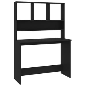 

Vidaxl Desk With Shelf Black 110x45x157 Cm Engineered Wood