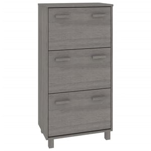 

vidaXL Shoe Cabinet HAMAR Light Grey 59.5x35x117 cm Solid Wood Pine