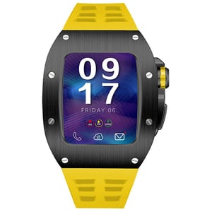 

Merlin 414200 Craft Series 7 Apple Watch 45mm Stainless Steel Black Case with Yellow Strap