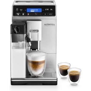 De'longhi Autentica Cappuccino, Fully Automatic Bean To Cup Coffee Machine, Espresso Maker, Etam29.660.sb, Silver And Black
