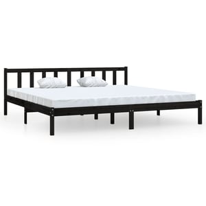 

vidaXL Bed Frame Black Solid Pinewood 180x200 cm 6FT Super King UK