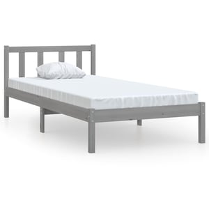 

vidaXL Bed Frame Grey Solid Pinewood 90x200 cm