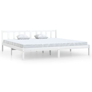 

vidaXL Bed Frame White Solid Pinewood 180x200 cm 6FT Super King UK