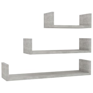 

vidaXL Wall Display Shelf 3 pcs Concrete Grey Engineered Wood