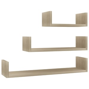 

vidaXL Wall Display Shelf 3 pcs Sonoma Oak Engineered Wood