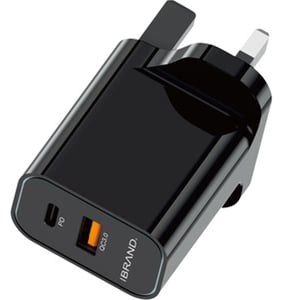 

iBrand Dual Port Wall Charger Black