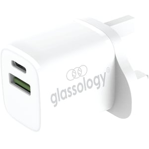 

Glassology Dual Port Wall Charger White