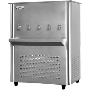 

Milton Water Cooler 5 Tap 100 Gallons With Full Stainless Steel Body Taps For Chilled Water With Built-in Cooling Function Color Silver Model - ML100T5D1 - 1 Year Full & 5 Year Compressor Warranty