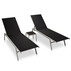 

vidaXL Sun Loungers 2pcs With Table Steel & Textilene
