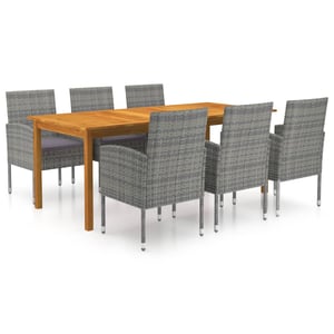 

vidaXL 7 Piece Garden Dining Set Grey