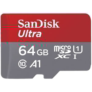 

Sandisk Ultra UHS I MicroSD Memory Card 64GB Red/Grey SDSQUAB-064G-GN6MN