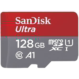 

Sandisk Ultra UHS I MicroSD Memory Card 128GB Red/Grey SDSQUAB-128G-GN6MN