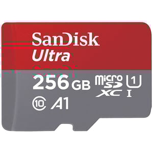 

Sandisk Ultra UHS I MicroSD Memory Card 256GB Red/Grey SDSQUAC-256G-GN6MN