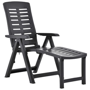 

vidaXL Folding Sun Lounger Plastic Anthracite