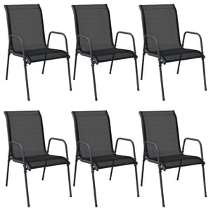 

vidaXL Garden Chairs 6 pcs Steel and Textilene Black