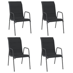 

vidaXL Garden Chairs 4 pcs Steel and Textilene Black