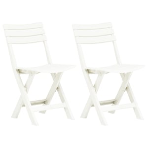 

vidaXL Folding Garden Chairs 2 pcs Plastic White