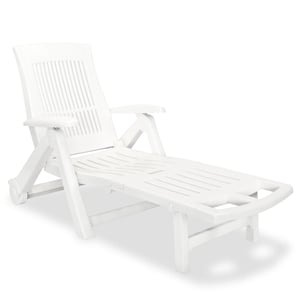 

vidaXL Sun Lounger with Footrest Plastic White