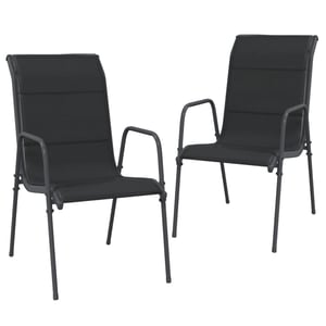 

vidaXL Garden Chairs 2 pcs Steel and Textilene Black