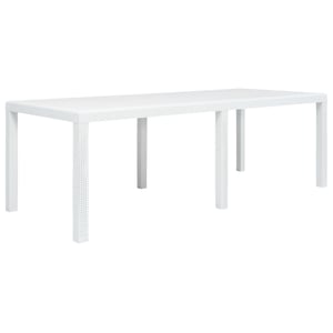

vidaXL Garden Table White 220x90x72 cm Plastic Rattan Look
