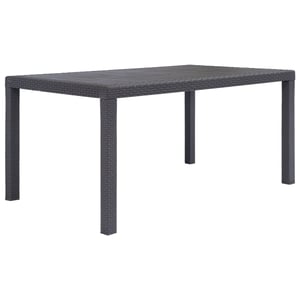 

vidaXL Garden Table Brown 150x90x72 cm Plastic Rattan Look