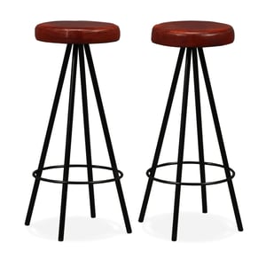 

vidaXL Bar Stools 2 pcs Real Leather