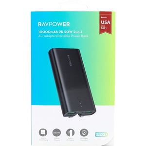

Ravpower 2-In-1 Power Bank & AC Adapter 10000mAh Black RP-PB243