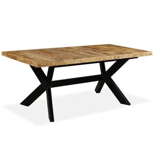 

vidaXL Dining Table Solid Mango Wood and Steel Cross 180 cm