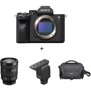 

Sony ILCE7M4 a7 IV Mirrorless Camera Body Black + SEL24105 FE 24105 mm F4 G OSS Lens + ECMB10 Mic + LCSU21 Carry Case