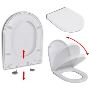 

vidaXL Soft-close Toilet Seat with Quick-release Design White Square