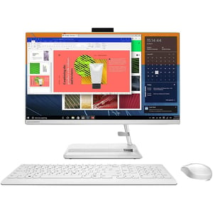 Lenovo IdeaCentre AIO 3 24ALC6 (2021) Desktop - AMD Ryzen 3-5300U / 23.8inch FHD / 256GB SSD / 4GB RAM / Shared AMD Radeon Graphics / Windows 11 Home / English &amp; Arabic Keyboard / White / Middle East Version - [F0G100MRAX]
