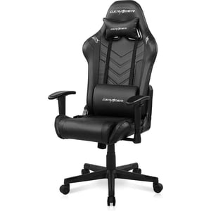 Dxracer Prince Series Gaming Chair, Premium PVC Leather Racing Style Office Computer Seat Recliner With Ergonomic Headrest And Lumbar Support, Standard, Black - GCP132NF2158