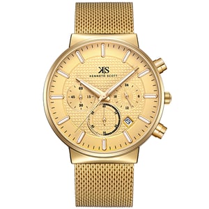 

Kenneth Scott Men's Multi Function Champagne Dial Watch - K22133-GMGC