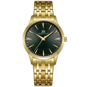 

Kenneth Scott Men's Analog Green Dial Watch - K22016-GBGH