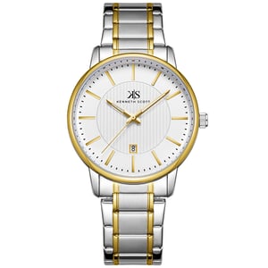 

Kenneth Scott Men's Analog White Dial Watch - K22028-TBTW