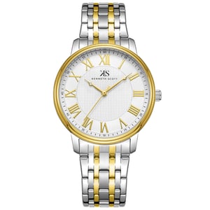 

Kenneth Scott Men's Analog White Dial Watch - K22029-TBTW
