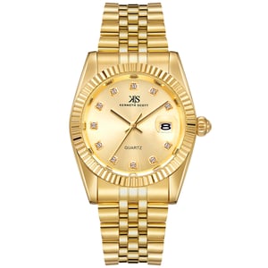 

Kenneth Scott Men's Analog Champagne Dial Watch - K22036-GBGC