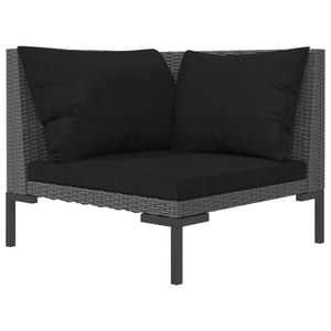 

vidaXL Garden Sofa with Cushions Half Round Poly Rattan