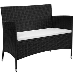 

vidaXL Garden Bench 100 cm Poly Rattan Black