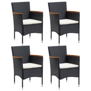 

vidaXL Garden Dining Chairs 4 pcs Poly Rattan Black