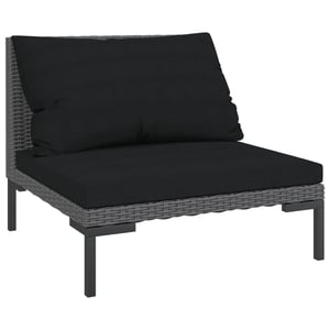 

vidaXL Garden Sofa with Cushions Half Round Poly Rattan