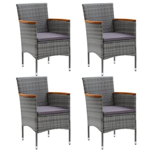 

vidaXL Garden Dining Chairs 4 pcs Poly Rattan Grey