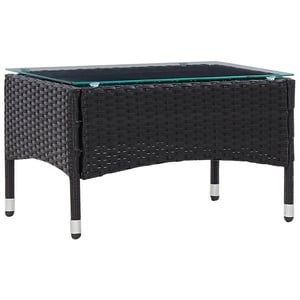 

vidaXL Coffee Table Black 60x40x36 cm Poly Rattan