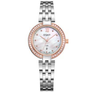 

ECSTACY Women's Analog White MOP Dial Watch - E8516-KBSM