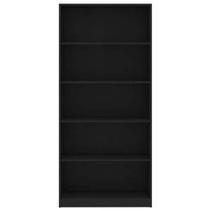 

vidaXL 5-Tier Book Cabinet Black 80x24x175 cm Engineered Wood