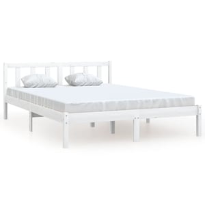 

vidaXL Bed Frame White Solid Pinewood 160x200 cm