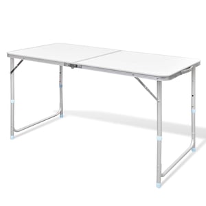 

vidaXL Foldable Camping Table Height Adjustable Aluminium 120 x 60 cm
