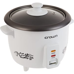 Crownline Rc-168 Rice Cooker W/ Steamer, 220-240 V, 50/60 Hz, 300 W, Cooking Capacity 0.6L, Volume Capacity 1.0 L, White