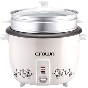 Crownline Rc-169 1 Liters Rice Cooker With Steamer White
